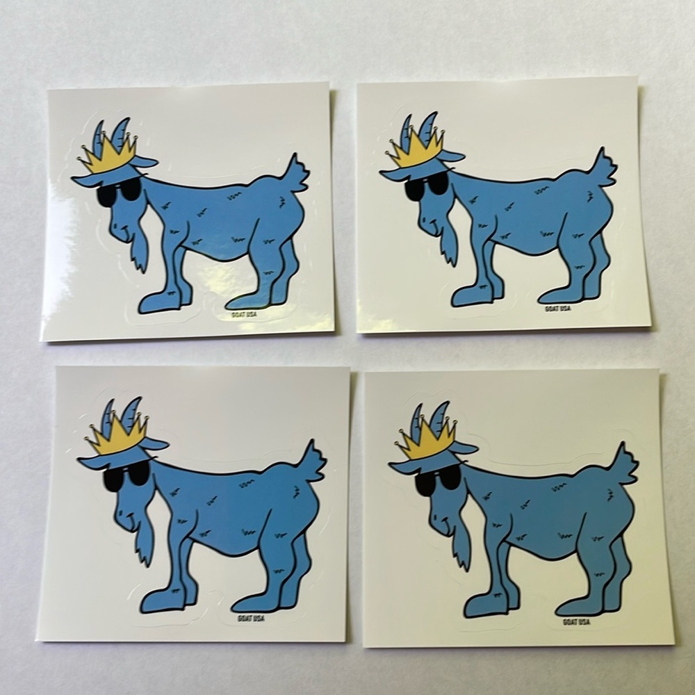 GOAT USA Blue Goat Stickers with Sunglasses pack of 4